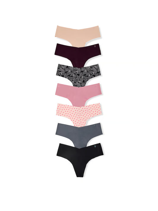 7-Pack No-Show Thong Panties – PINK by Victoria’s Secret