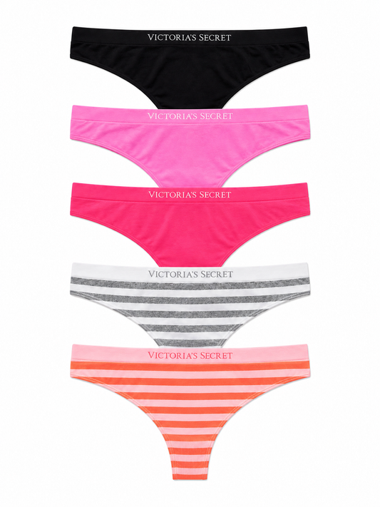 5-Pack Seamless Thong Panties - PINK by Victoria's Secret