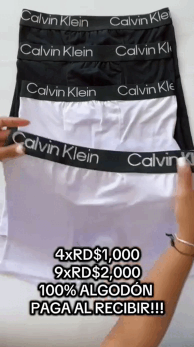 Paquete de 4 Boxers CK: 100% Algodón - Largos